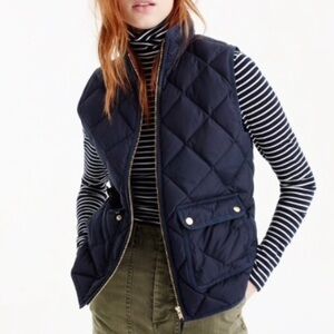 J.Crew Excursion Quilted Down Puffer Vest Navy Size XS